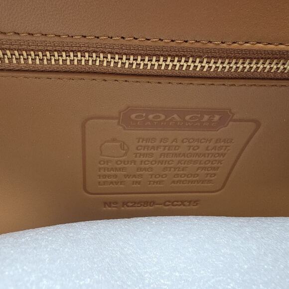 NWT Coach Large Kisslock Frame Bag Rainbow Crystal Signature Jacquard CCX15 - Picture 8 of 9